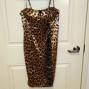 Size:L Cheetah Print Dress